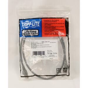 Tripp Lite Cat6 Gigabit Snagless Molded Patch Cable (RJ45 M/M) - Gray, 3-Ft
